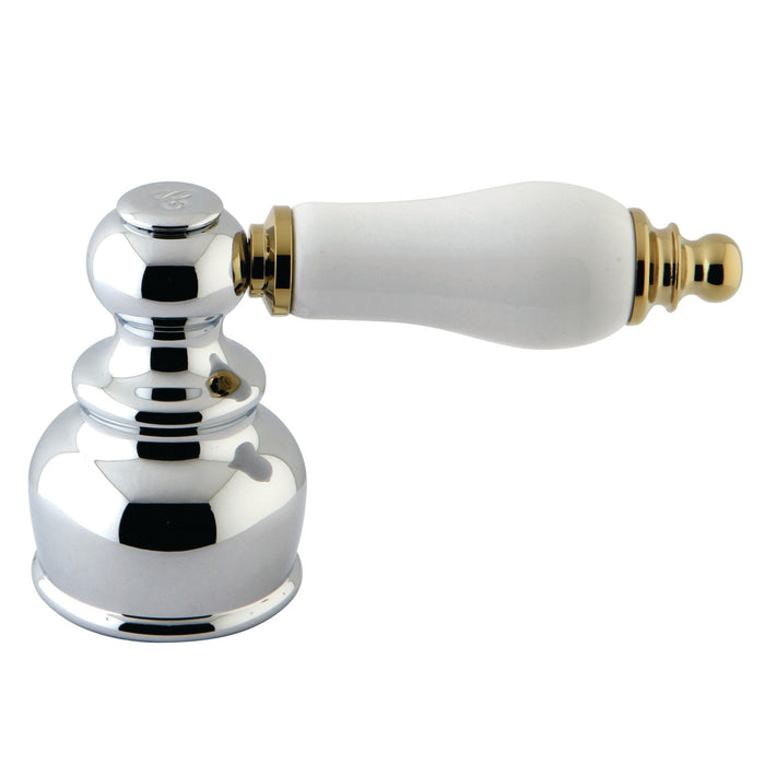 Kingston KBH604BC Porcelain Cross Handle (Cold Side), Polished Chrome/Polished Brass