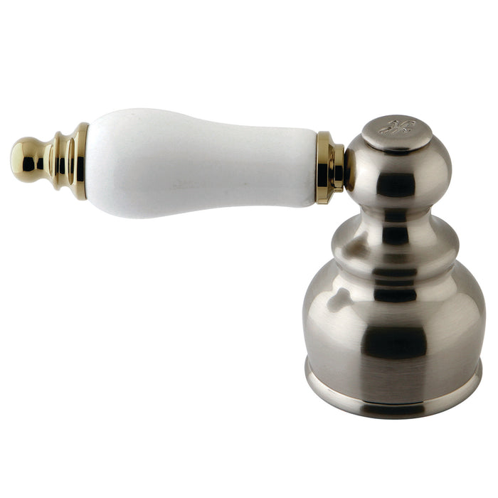 Kingston KBH609BH Porcelain Lever Handle (Hot Side), Brushed Nickel/Polished Brass