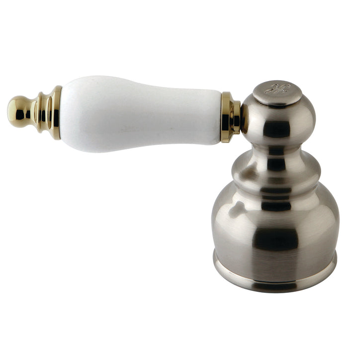 KBH609BH Hot Porcelain Lever Handle, Brushed Nickel/Polished Brass