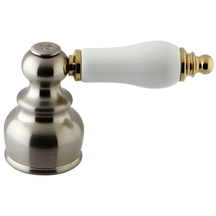 KBH609PLC Porcelain Lever Handle (Cold Side), Brushed Nickel/Polished Brass