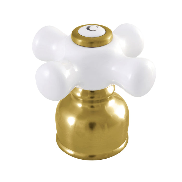 Kingston KBH727PXSBC Porcelain Cross Handle (Cold Side), Brushed Brass