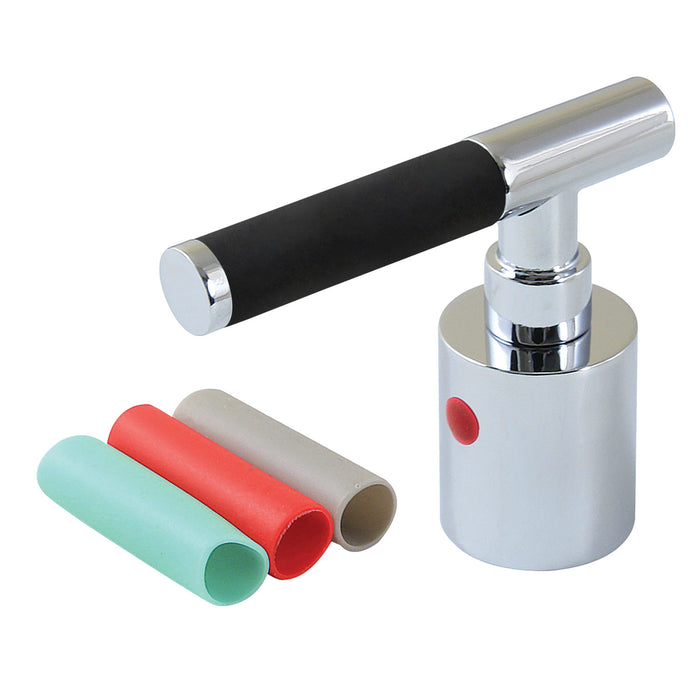 Kingston Kaiser KBH8661CKLH Zinc Alloy Lever Handle with Black Neoprene Sleeve (Hot Side), Polished Chrome