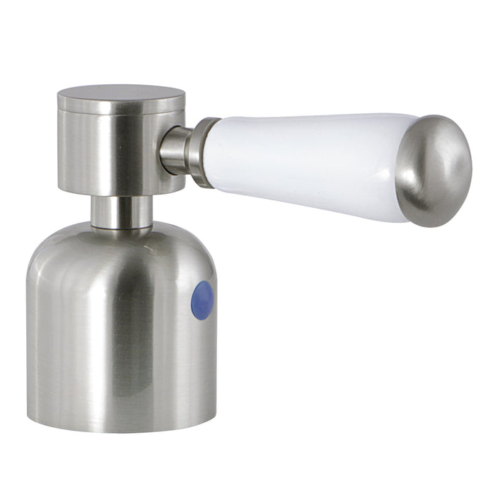 Kingston Paris KBH8968DPLC Metal with Porcelain Lever Handle (Cold Side), Brushed Nickel