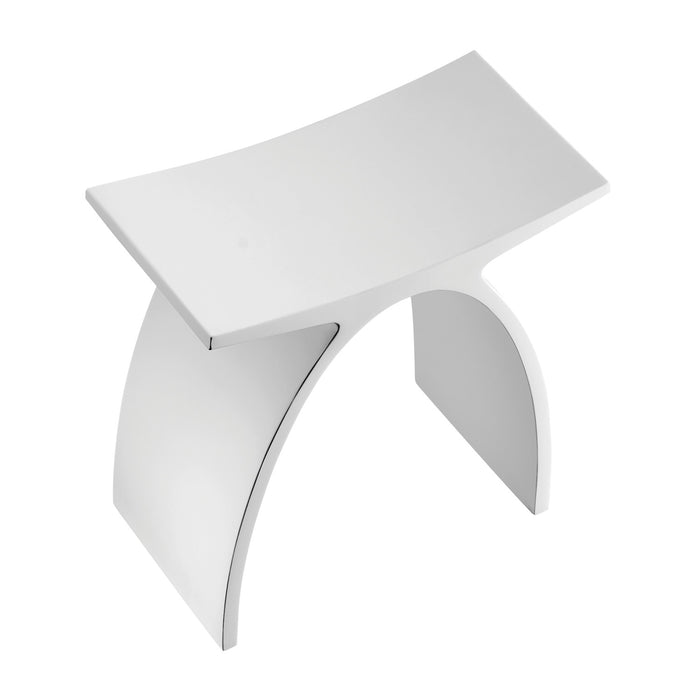 Descanso KBSSA17917 Solid Surface Arched Bathroom Stool, Matte White