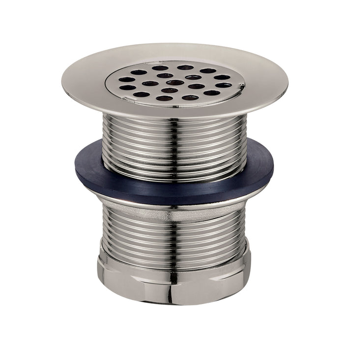 Seattle KBU1008 2-Inch Brass Grid Bar/Utility Sink Basket Strainer, Brushed Nickel