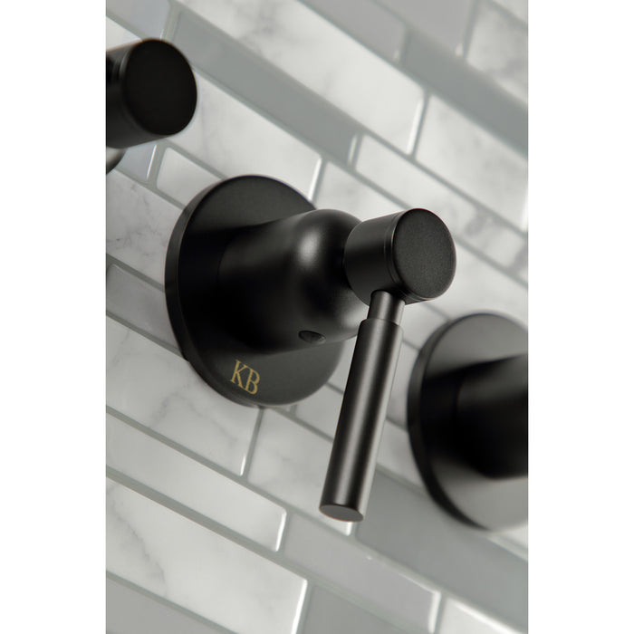 Concord KBX8130DL Triple-Handle Tub and Shower Faucet, Matte Black