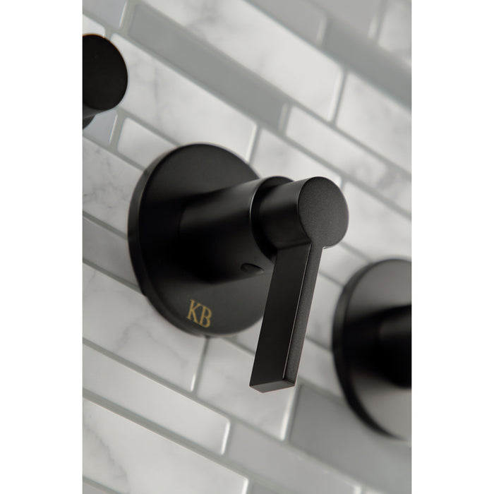 Kingston Sona KBX8130NDL - NuvoFusion Triple-Handle Tub and Shower Faucet, Matte Black