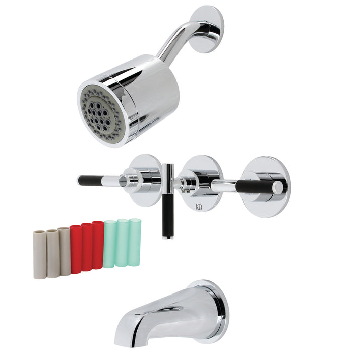 Kingston Sona KBX8131CKL - Kaiser Triple-Handle Tub and Shower Faucet, Polished Chrome