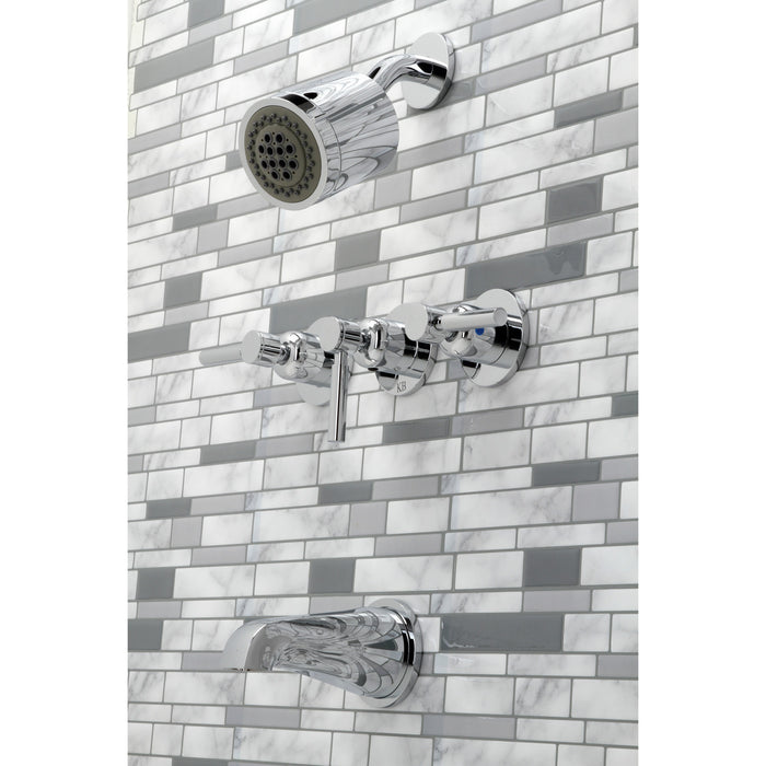Kingston Sona KBX8131DL - Concord Triple-Handle Tub and Shower Faucet, Polished Chrome