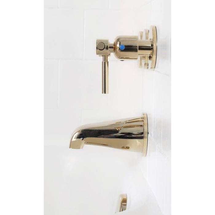 Concord KBX8132DL Triple-Handle Tub and Shower Faucet, Polished Brass