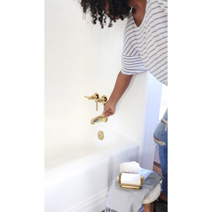 Concord KBX8132DL Triple-Handle Tub and Shower Faucet, Polished Brass
