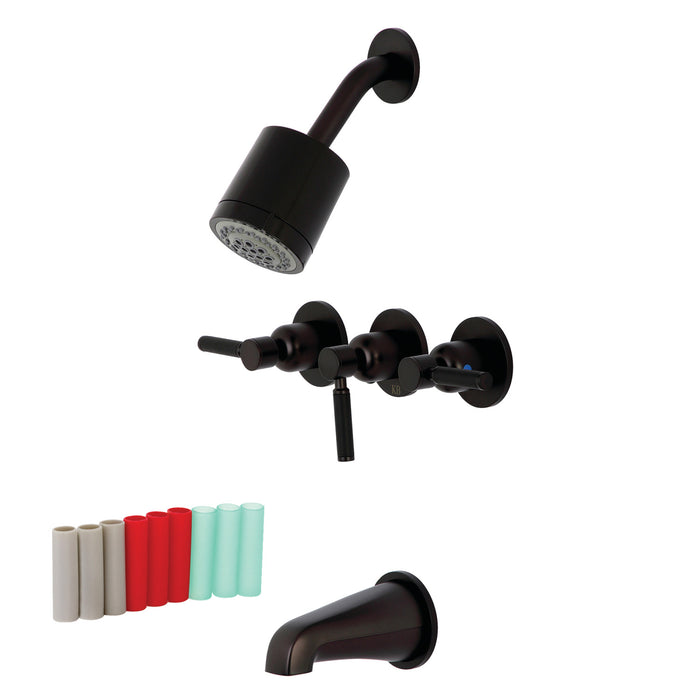 Kingston Sona KBX8135DKL - Kaiser Triple-Handle Tub and Shower Faucet, Oil Rubbed Bronze
