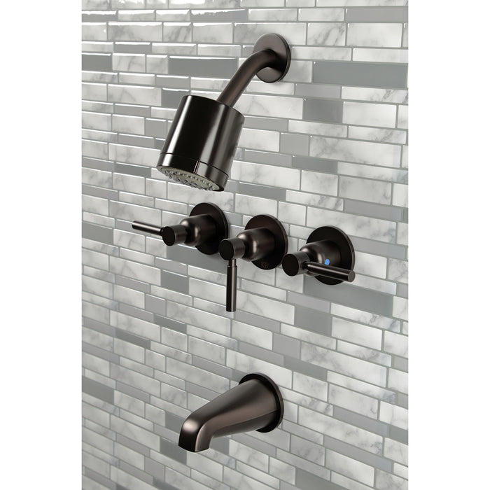 Concord KBX8135DL Triple-Handle Tub and Shower Faucet, Oil Rubbed Bronze