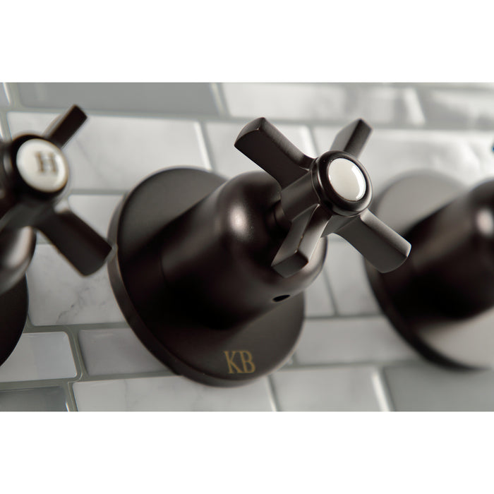 Kingston Tulare KBX8135ZX - Millennium Triple-Handle Tub and Shower Faucet, Oil Rubbed Bronze