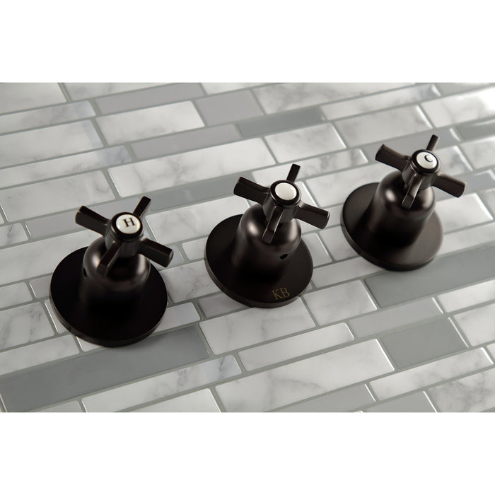 Kingston Tulare KBX8135ZX - Millennium Triple-Handle Tub and Shower Faucet, Oil Rubbed Bronze