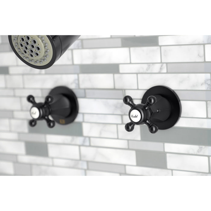 Kingston Tulare KBX8140BX - Metropolitan Double-Handle Tub and Shower Faucet, Matte Black