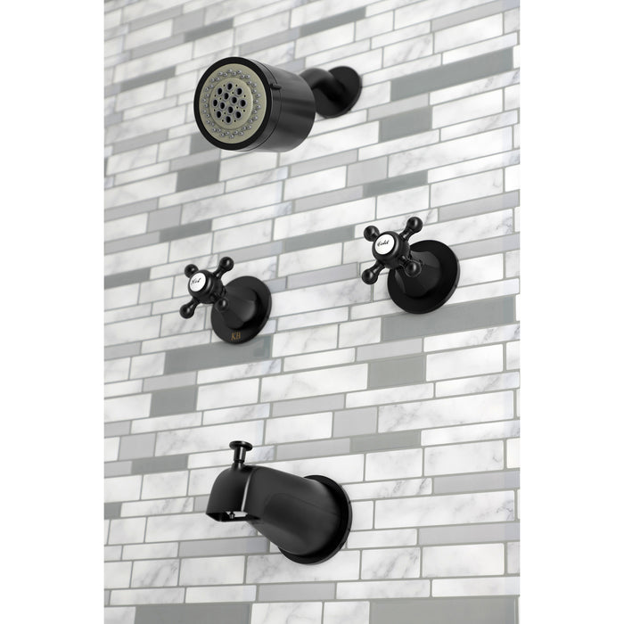 Kingston Tulare KBX8140BX - Metropolitan Double-Handle Tub and Shower Faucet, Matte Black