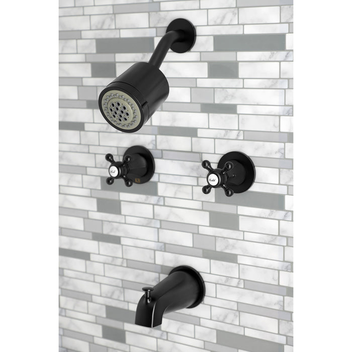 Kingston Tulare KBX8140BX - Metropolitan Double-Handle Tub and Shower Faucet, Matte Black