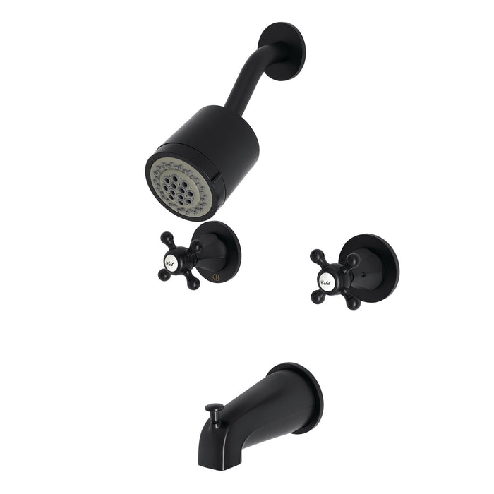 Kingston Tulare KBX8140BX - Metropolitan Double-Handle Tub and Shower Faucet, Matte Black