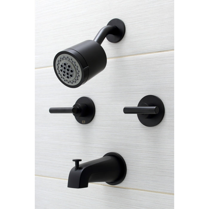 Kingston Sona KBX8140CML - Manhattan Double-Handle Tub and Shower Faucet, Matte Black