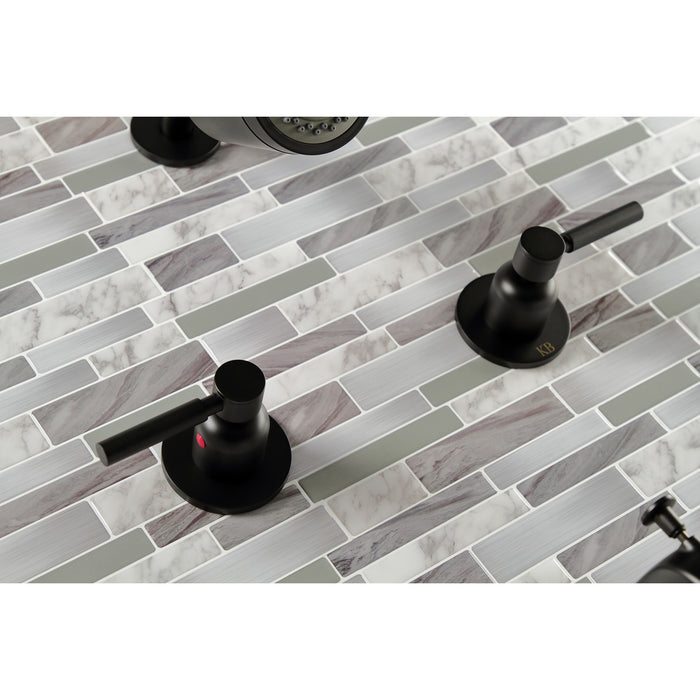 Kingston Sona KBX8140DL - Concord Double-Handle Tub and Shower Faucet, Matte Black