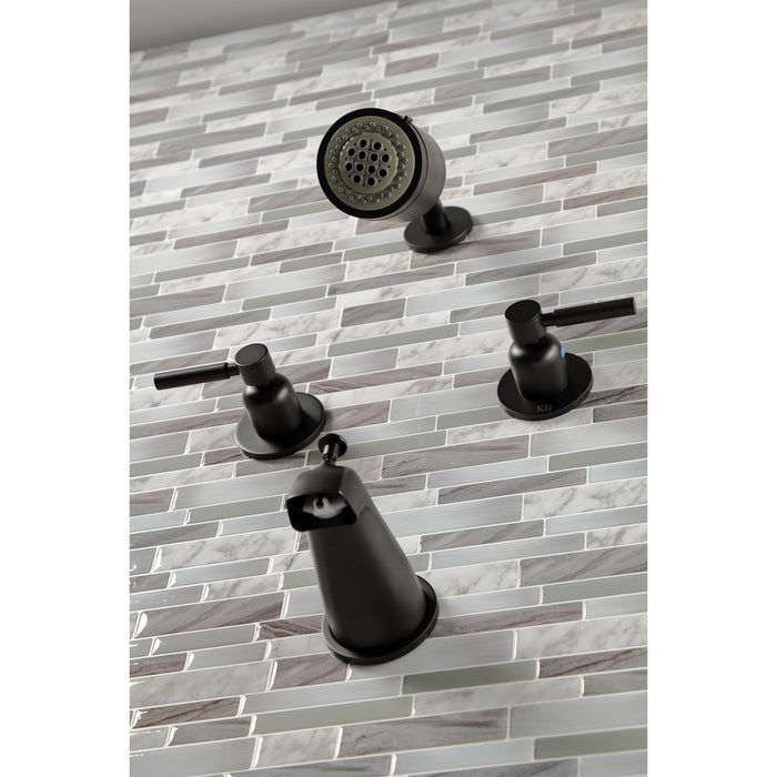 Kingston Sona KBX8140DL - Concord Double-Handle Tub and Shower Faucet, Matte Black