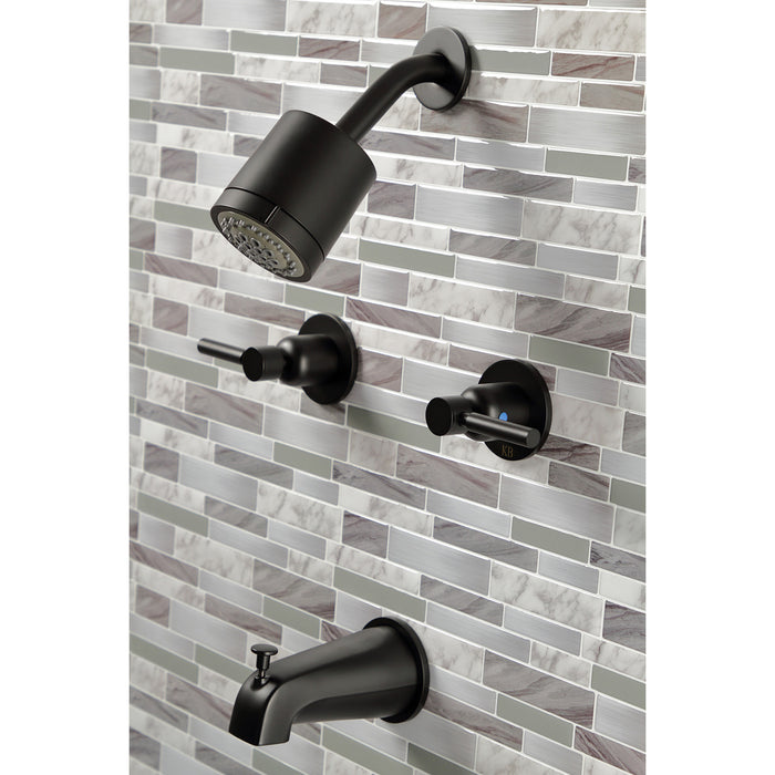 Kingston Sona KBX8140DL - Concord Double-Handle Tub and Shower Faucet, Matte Black