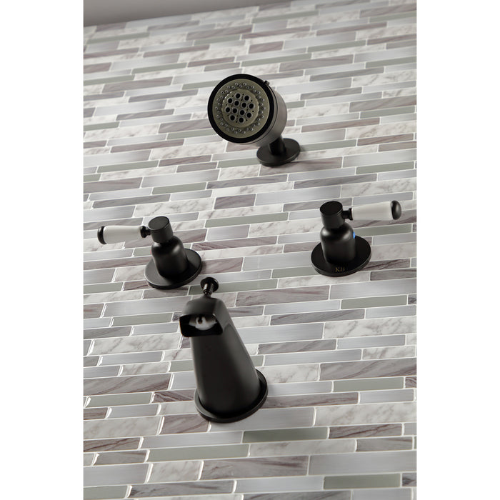 Kingston Tulare KBX8140DPL - Paris Double-Handle Tub and Shower Faucet, Matte Black