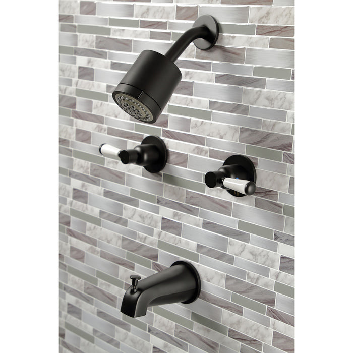 Kingston Tulare KBX8140DPL - Paris Double-Handle Tub and Shower Faucet, Matte Black