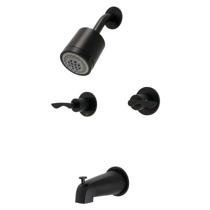 Kingston Tulare KBX8140SVL - Serena Double-Handle Tub and Shower Faucet, Matte Black