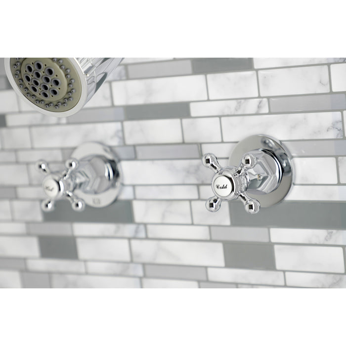 Kingston Tulare KBX8141BX - Metropolitan Double-Handle Tub and Shower Faucet, Polished Chrome