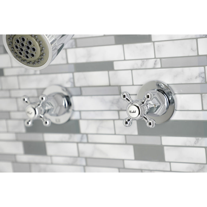 Metropolitan KBX8141BX Two-Handle 4-Hole Wall Mount Tub and Shower Faucet, Polished Chrome