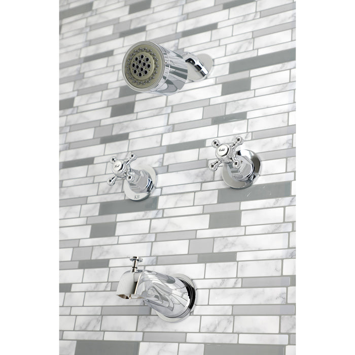Kingston Tulare KBX8141BX - Metropolitan Double-Handle Tub and Shower Faucet, Polished Chrome