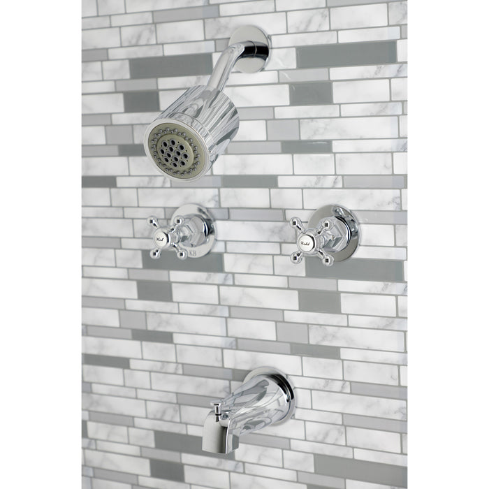 Metropolitan KBX8141BX Two-Handle 4-Hole Wall Mount Tub and Shower Faucet, Polished Chrome
