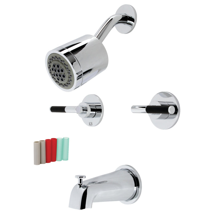 Kingston Sona KBX8141CKL - Kaiser Double-Handle Tub and Shower Faucet, Polished Chrome