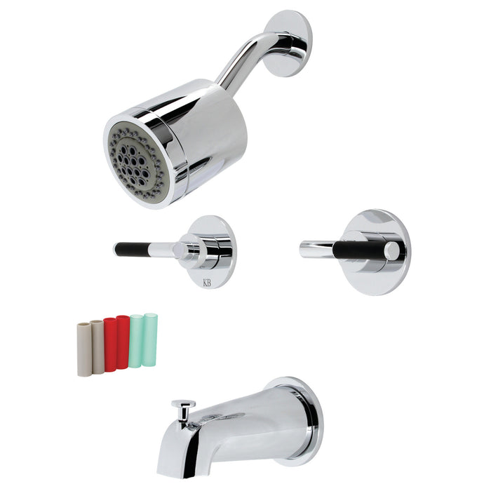Kaiser KBX8141CKL Two-Handle 4-Hole Wall Mount Tub and Shower Faucet, Polished Chrome