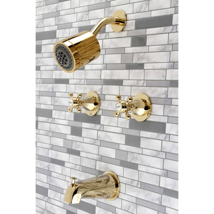 Kingston Tulare KBX8142BX - Metropolitan Double-Handle Tub and Shower Faucet, Polished Brass