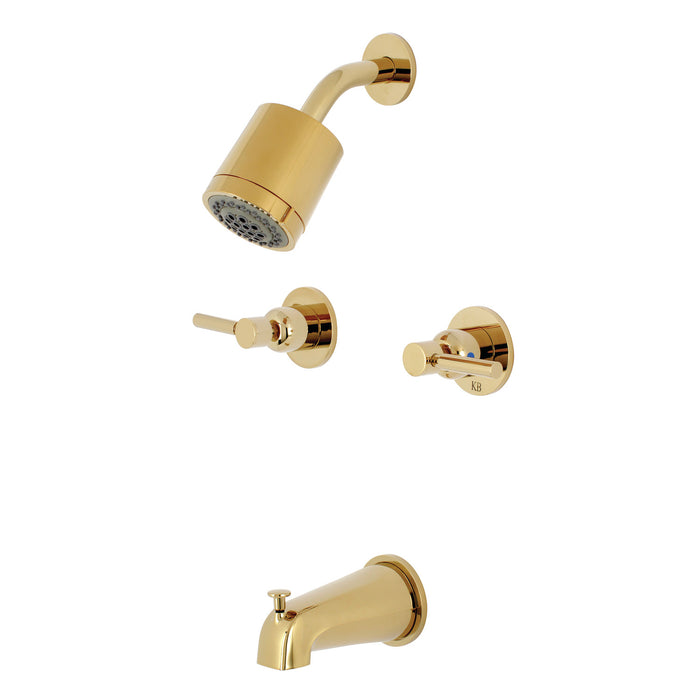 Kingston Sona KBX8142DL - Concord Double-Handle Tub and Shower Faucet, Polished Brass