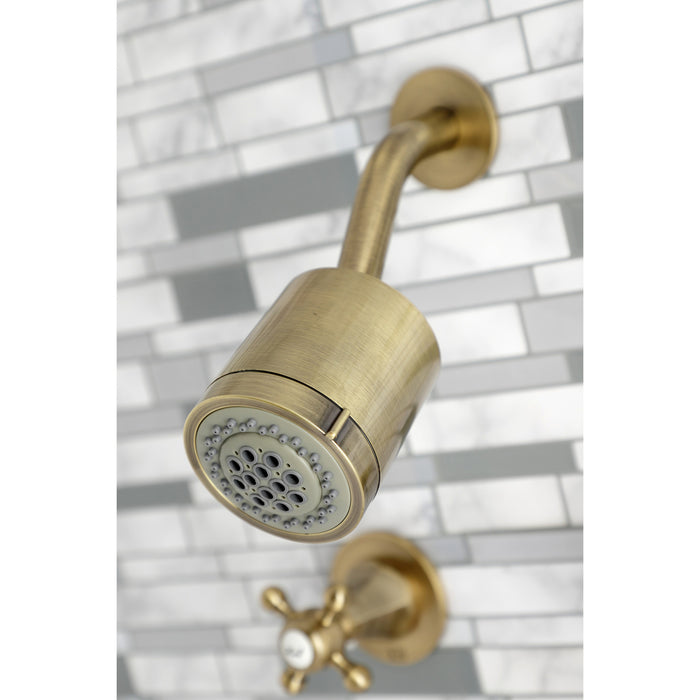Metropolitan KBX8143BX Two-Handle 4-Hole Wall Mount Tub and Shower Faucet, Antique Brass