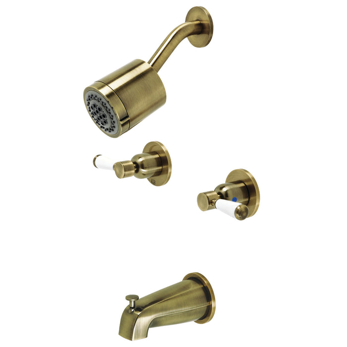 Kingston Tulare KBX8143DPL - Paris Double-Handle Tub and Shower Faucet, Antique Brass