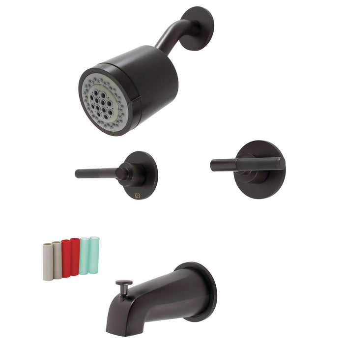 Kaiser KBX8145CKL Two-Handle 4-Hole Wall Mount Tub and Shower Faucet, Oil Rubbed Bronze