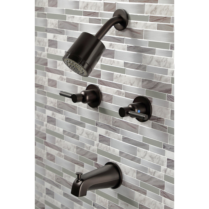 Kaiser KBX8145DKL Two-Handle 4-Hole Wall Mount Tub and Shower Faucet, Oil Rubbed Bronze