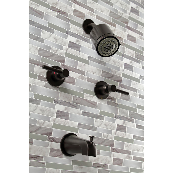 Kingston Sona KBX8145DL - Concord Double-Handle Tub and Shower Faucet, Oil Rubbed Bronze