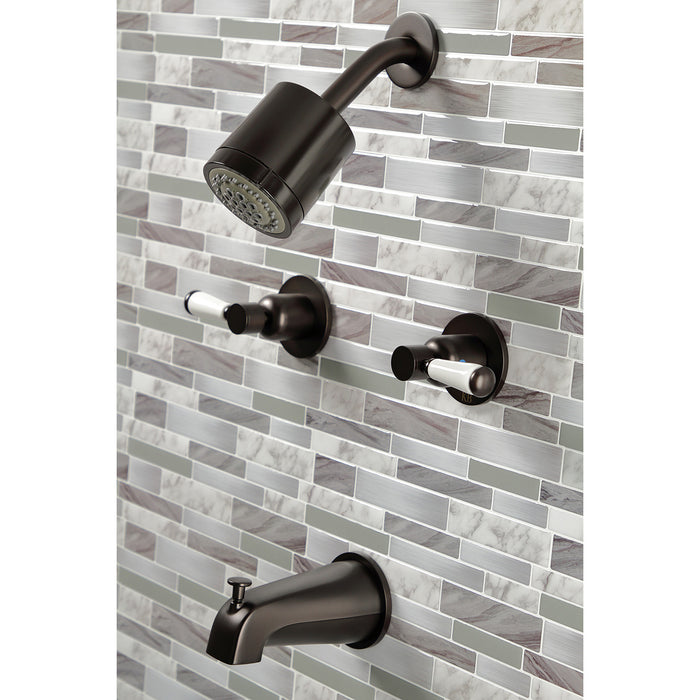Kingston Tulare KBX8145DPL - Paris Double-Handle Tub and Shower Faucet, Oil Rubbed Bronze