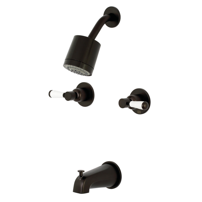 Paris KBX8145DPL Two-Handle 4-Hole Wall Mount Tub and Shower Faucet, Oil Rubbed Bronze