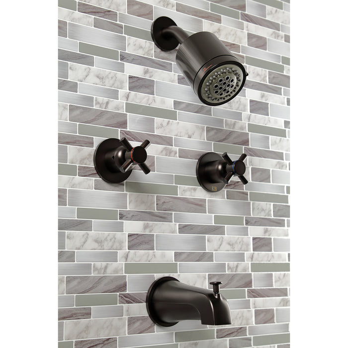 Concord KBX8145DX Double-Handle Tub and Shower Faucet, Oil Rubbed Bronze