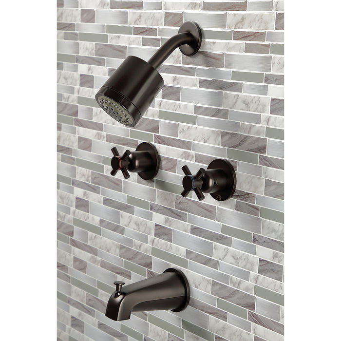 Concord KBX8145DX Two-Handle 4-Hole Wall Mount Tub and Shower Faucet, Oil Rubbed Bronze
