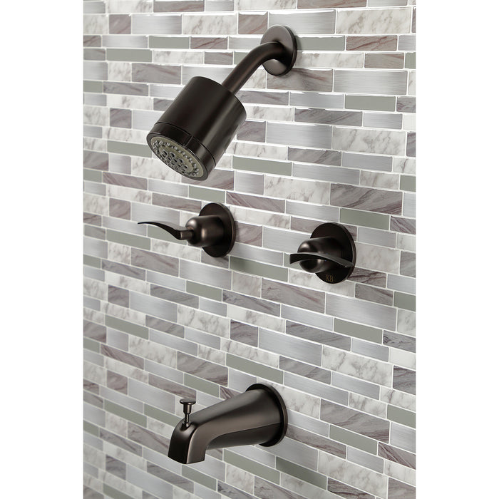 Kingston Tulare KBX8145EFL - Centurion Double-Handle Tub and Shower Faucet, Oil Rubbed Bronze