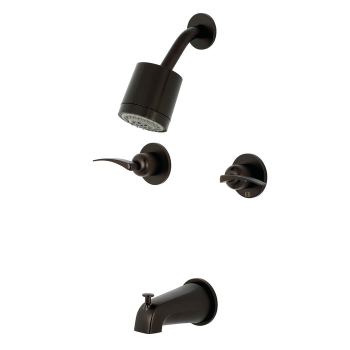 Kingston Tulare KBX8145EFL - Centurion Double-Handle Tub and Shower Faucet, Oil Rubbed Bronze