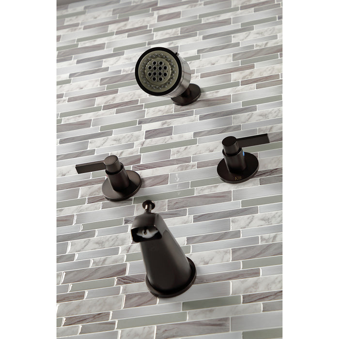 NuvoFusion KBX8145NDL Double-Handle Tub and Shower Faucet, Oil Rubbed Bronze